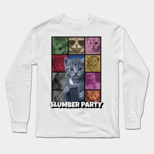 Slumber cat party Long Sleeve T-Shirt